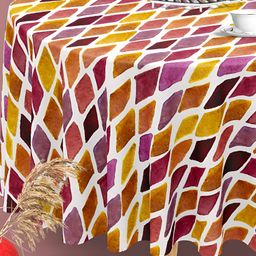 ArtzFolio White Anti-Slip Round 4-Seater Table Cover-image-64