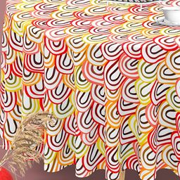 ArtzFolio Multicoloured Anti-Slip Round 4-Seater Table Cover-image-49