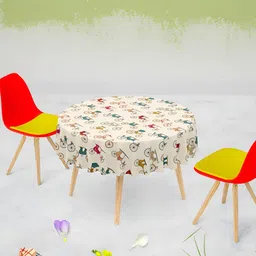 ArtzFolio Multicoloured Anti-Slip Round 4-Seater Table Cover-12