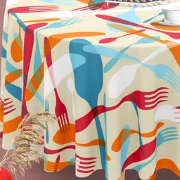 ArtzFolio Multicoloured Anti-Slip Round 4-Seater Table Cover-image-99
