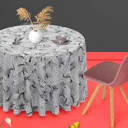 ArtzFolio Multicoloured Anti-Slip Round 4-Seater Table Cover-image-55