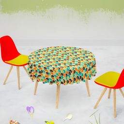 ArtzFolio Multicoloured Anti-Slip Round 4-Seater Table Cover-image-49