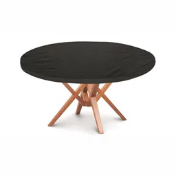 Stylista Black Waterproof Elastic Round 4 Seater Table Cover-image-90