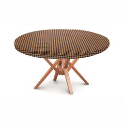 Stylista Brown & Black Checked Waterproof Round Elasticated 4 Seater Table Cover-33