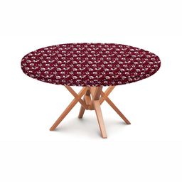 Stylista Brown & White Floral Printed Waterproof Round Elasticated 4 Seater Table Cover-image-48