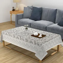ZESTURE Cream-Coloured 6-Seater Table Cover-17