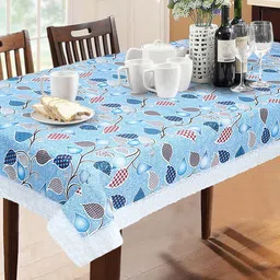 Dakshya Industries Blue Printed 6-Seater Table Cover-30