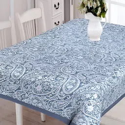 Texstylers Pink Ethnic Printed Anti Slip 6 Seater Cotton Table Cover-6