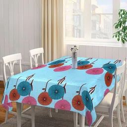 Arrabi Blue & Pink Graphic Printed 6-Seater Table Cover-52