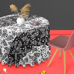 ArtzFolio Multicoloured Anti-Slip Round 6-Seater Table Cover-image-81