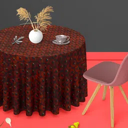 ArtzFolio Multicoloured Anti-Slip Round 6-Seater Table Cover-53
