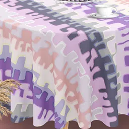 ArtzFolio Black & Purple Printed Anti-Slip Round Table Cover-image-45