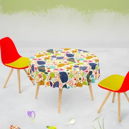 ArtzFolio Multicoloured Anti-Slip Round 6-Seater Table Cover-image-21