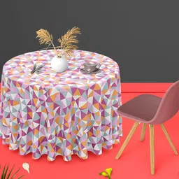 ArtzFolio Multicoloured Anti-Slip Round 6-Seater Table Cover-image-76