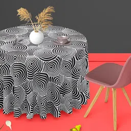 ArtzFolio Multicoloured Anti-Slip Round 6-Seater Table Cover-27