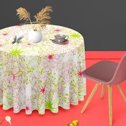 ArtzFolio Multicoloured Anti-Slip Round 6-Seater Table Cover-image-34