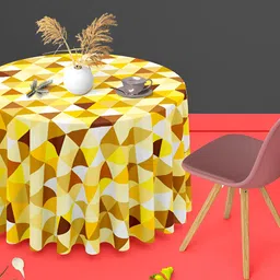 ArtzFolio Multicoloured Anti-Slip Round 6-Seater Table Cover-image-96