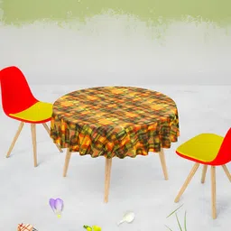 ArtzFolio Multicoloured Anti-Slip Round 6-Seater Table Cover-image-78