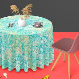 ArtzFolio Multicoloured Anti-Slip Round 6-Seater Table Cover-image-14