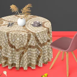 ArtzFolio Multicoloured Anti-Slip Round 6-Seater Table Cover-image-74