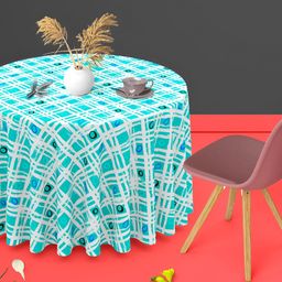 ArtzFolio Green Anti-Slip Round 6-Seater Table Cover-image-39