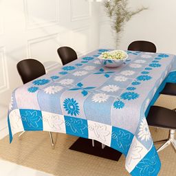 BIGGER FISH Blue Cotton 6 Seater Table Cover-27