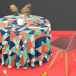 ArtzFolio Green & Blue Printed Anti-Slip Round Table Cover-picture-15