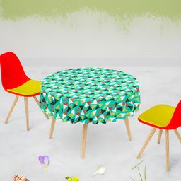 ArtzFolio Green Anti-Slip Round 8-Seater Table Cover-image-19