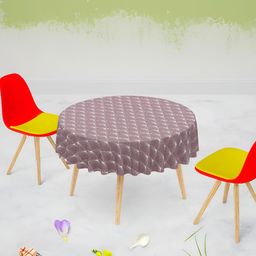 ArtzFolio Brown & Beige Printed Anti-Slip Round Table Cover-7