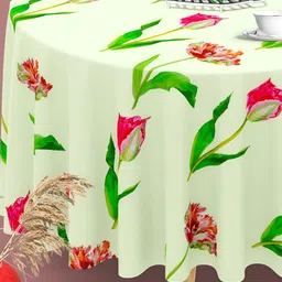 ArtzFolio Green & Red Printed Anti Slip Round Table Cover-16
