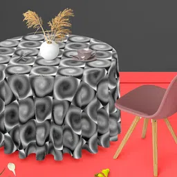 ArtzFolio Black and White Anti-Slip Round 8-Seater Table Cover-image-9