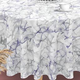ArtzFolio White Grey Round 8-Seater Anti-Slip Table Cover-image-35