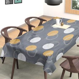 Arrabi Grey Geometric Printed Rectangle 8-Seater Table Cover-4