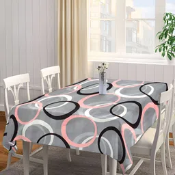 Arrabi Grey Geometric Printed 8-Seater Table Cover-image-27