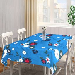 Arrabi Blue & White Floral Cotton 8-Seater Table Cover-26