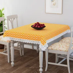Story@home Orange Abstract Printed Cotton Table Cover-image-9