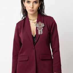 Diwaah Self-Design Single-Breasted Blazer-image-2