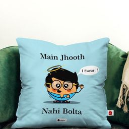 Indigifts Blue Printed Pre-Filled Cushion With Filler-12