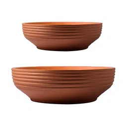 LASAKI Camry Brown 2 Pieces Textured Ceramic Planter-image-11