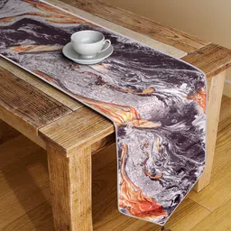 DECOREALM Black & Orange Printed Table Runner-picture-23