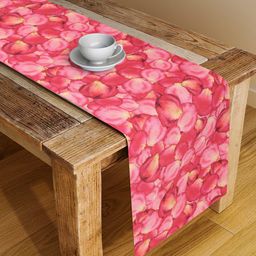 Alina decor Unisex Red & Pink Floral Digital Printed Table Runner-4