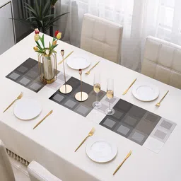 HOKIPO Brown Checkes Design Rectangular Table Runner-31