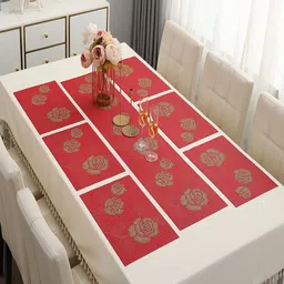 HOKIPO Set Of 7 Floral Print Tablemats with Table Runner-20