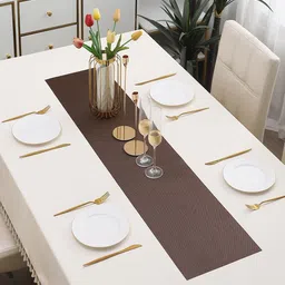 HOKIPO Brown Textured Table Runner-22
