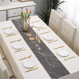 HOKIPO Brown Textured Table Runner-58