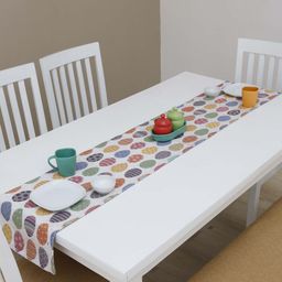 Ariana White & Red Printed Pure Cotton Table Runner-16