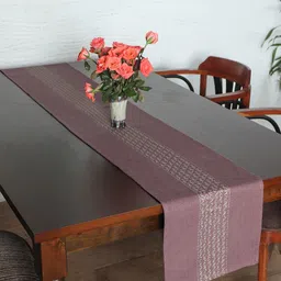 ZEBA Violet Floral Embroidered Table Runner-18