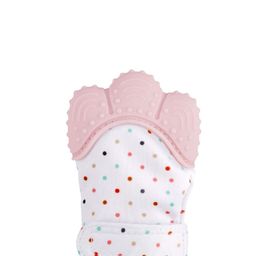 Kritiu Kids Pink & White Mitten Shape Baby Teether-image-29