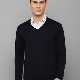 Allen Solly Men Black Acrylic V-neck Pullover Sweater-image-32