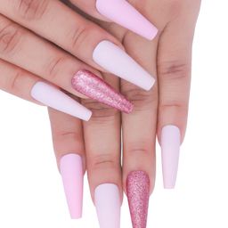 Secret Lives Shades of Pink Artificial Coffin Nails Extension - 24 Pieces-38